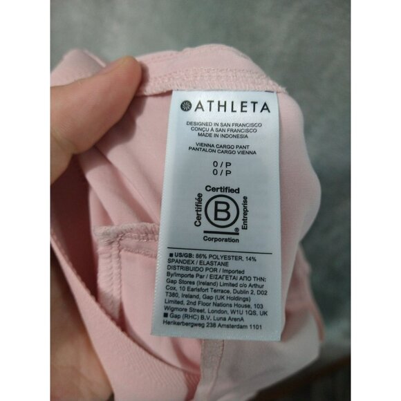 Athleta Pants Womens 0 Petite Pink Vienna Cargo Mid Rise Stretch Pull On - Picture 8 of 9
